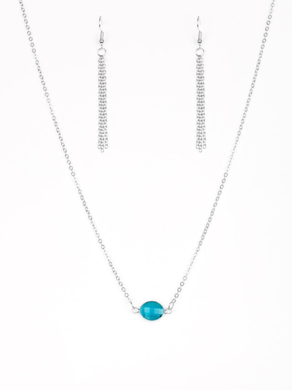 Paparazzi Blue Gem Necklace and Earrings Set (NS026)